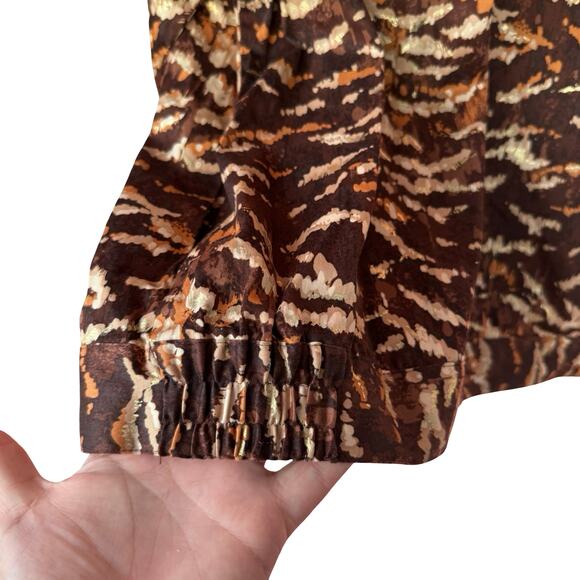 Alfred Dunner Animal Instinct Jacket 10 Gold Shimmer Brown Stretch NWT - Picture 9 of 11